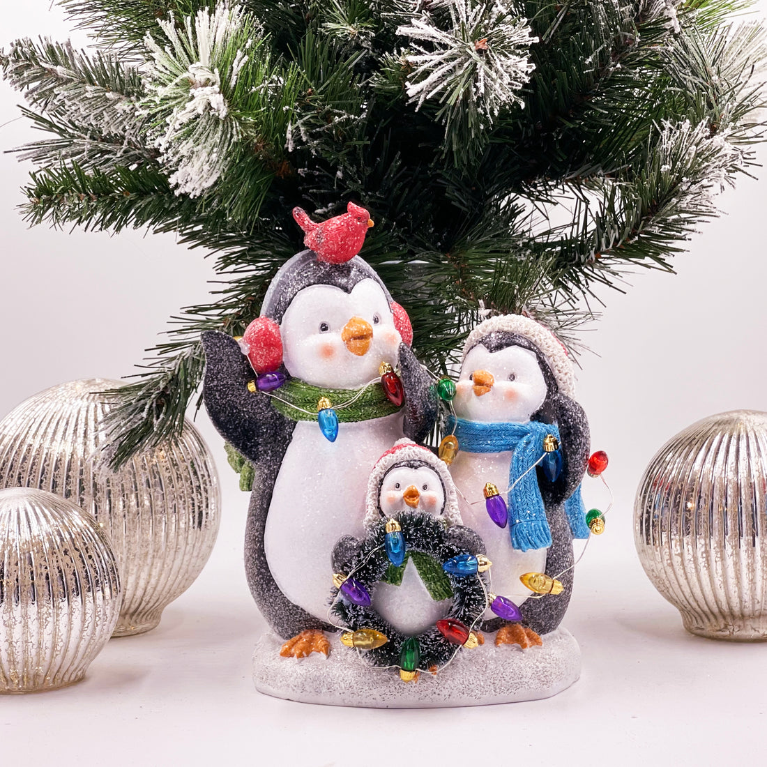 24cm Light Up Penguin Family