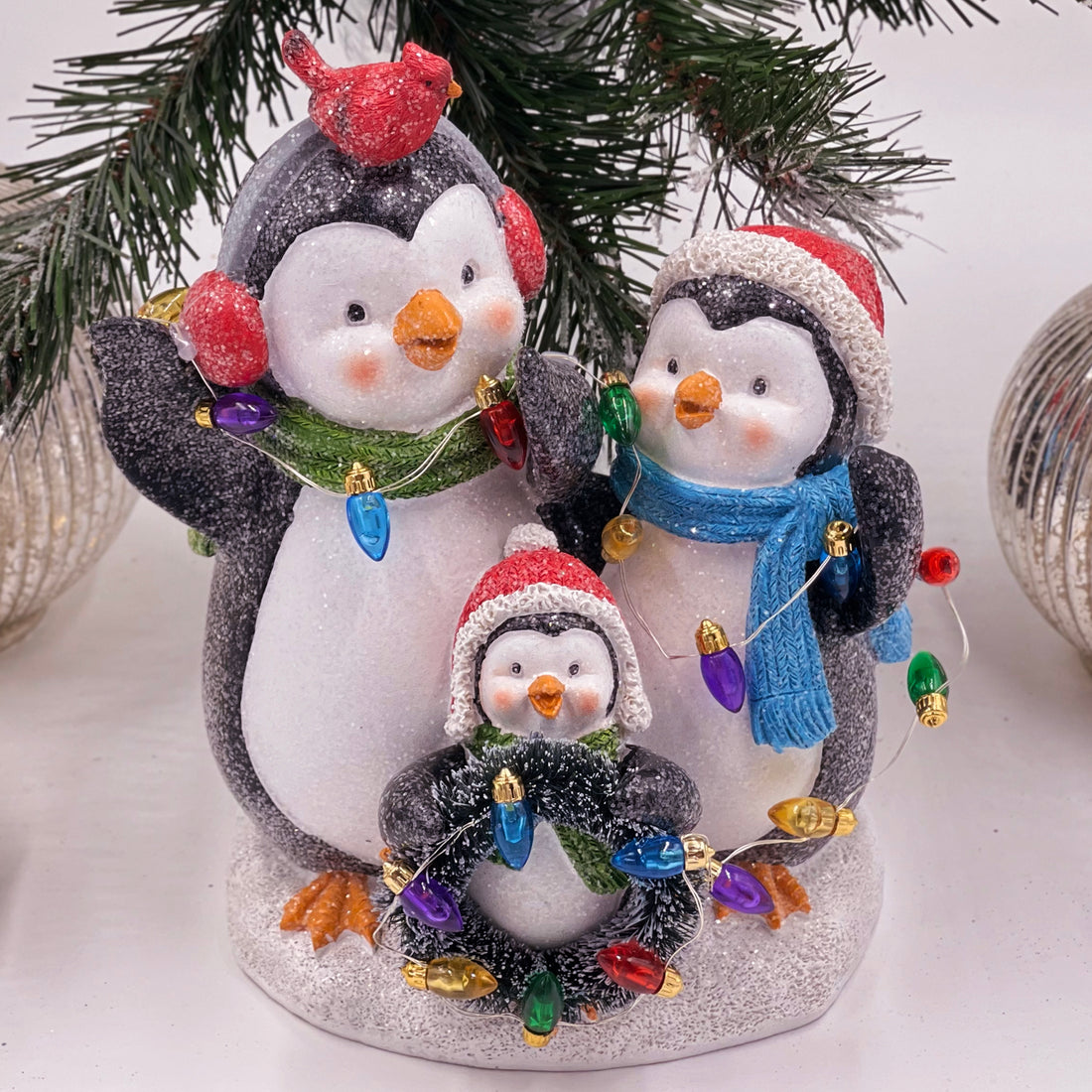 24cm Light Up Penguin Family