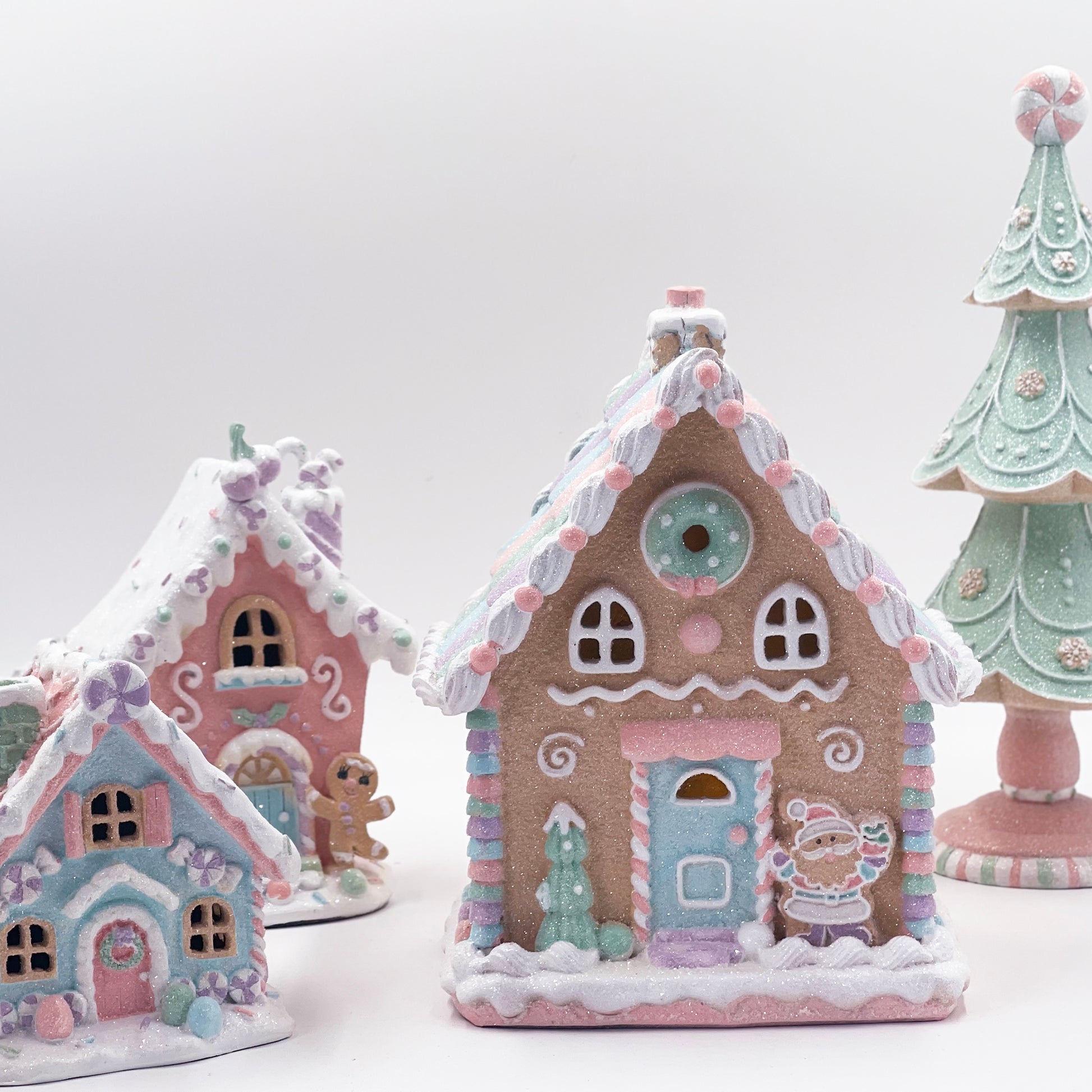 Light Up Multicoloured Pastel Piped Gingerbread House