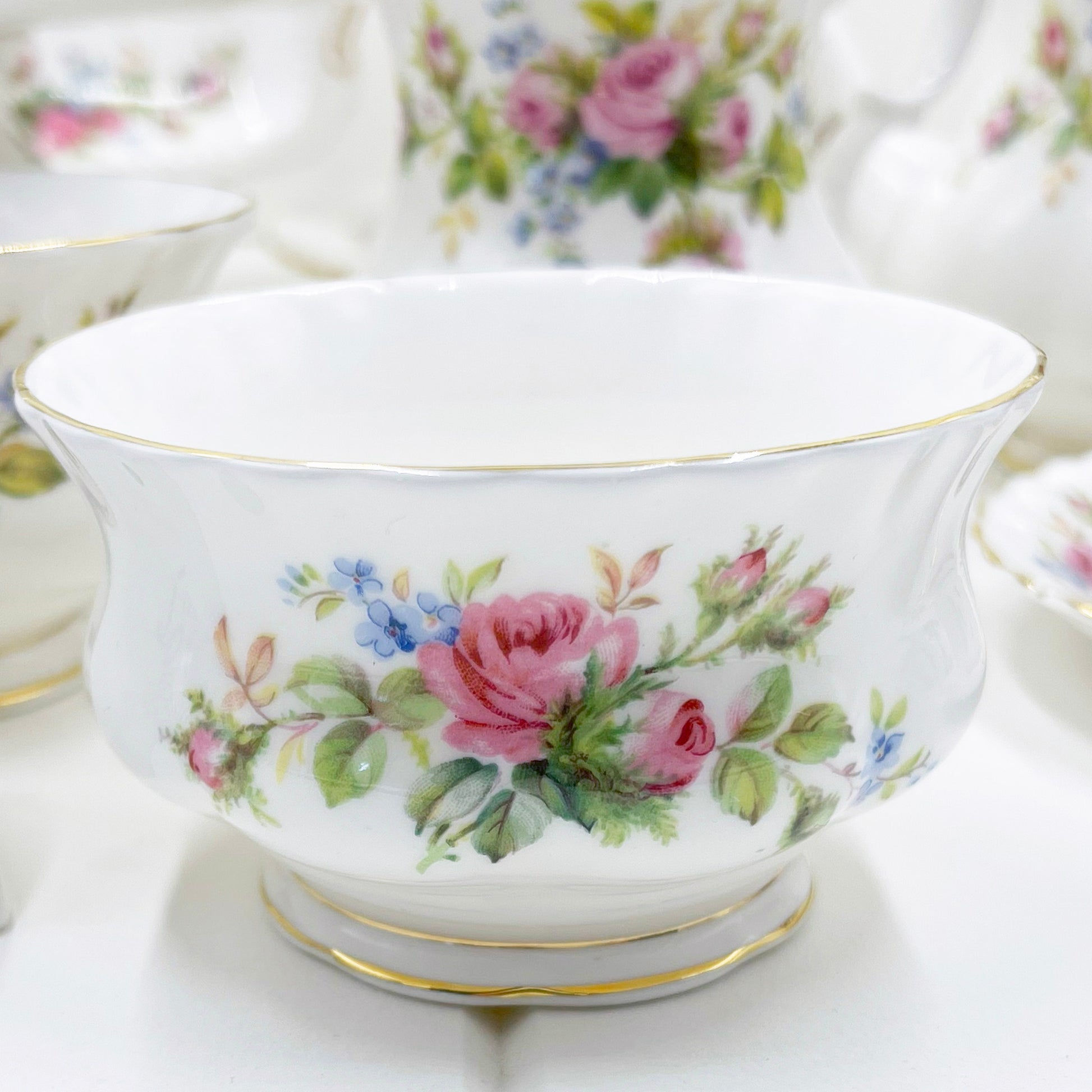 Royal Albert Vintage Moss Rose Open Sugar Bowl