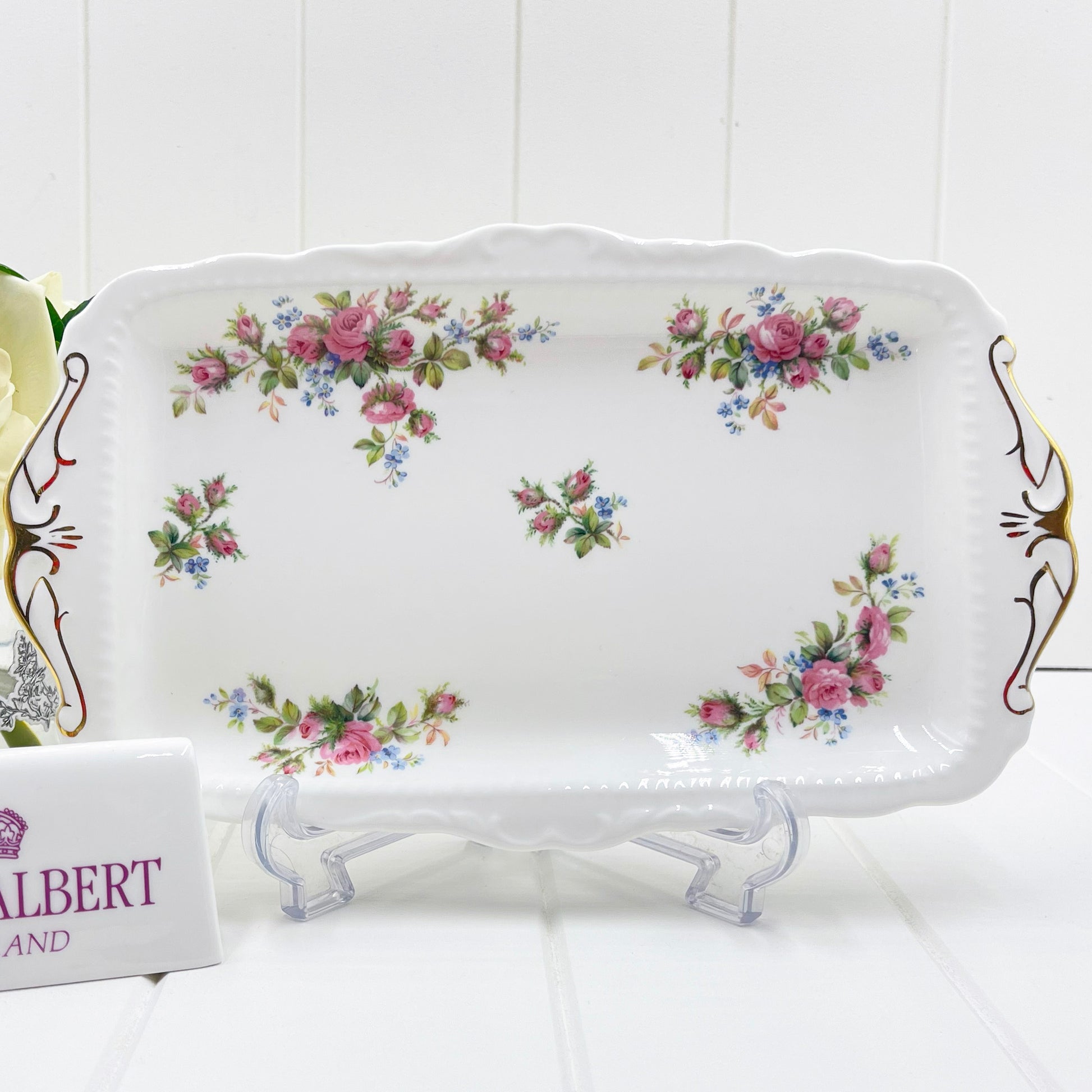 Royal Albert Vintage Moss Rose Sandwich Tray