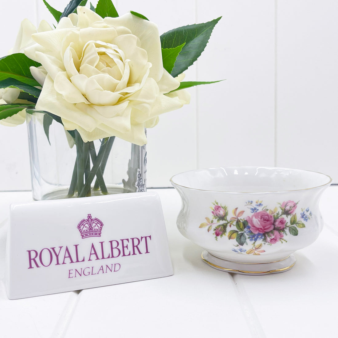 Royal Albert Vintage Moss Rose Open Sugar Bowl