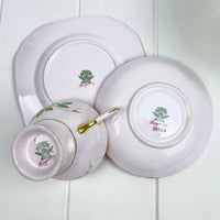 Tuscan Regency fine bone china tea set with gold trim, floral design, made in England