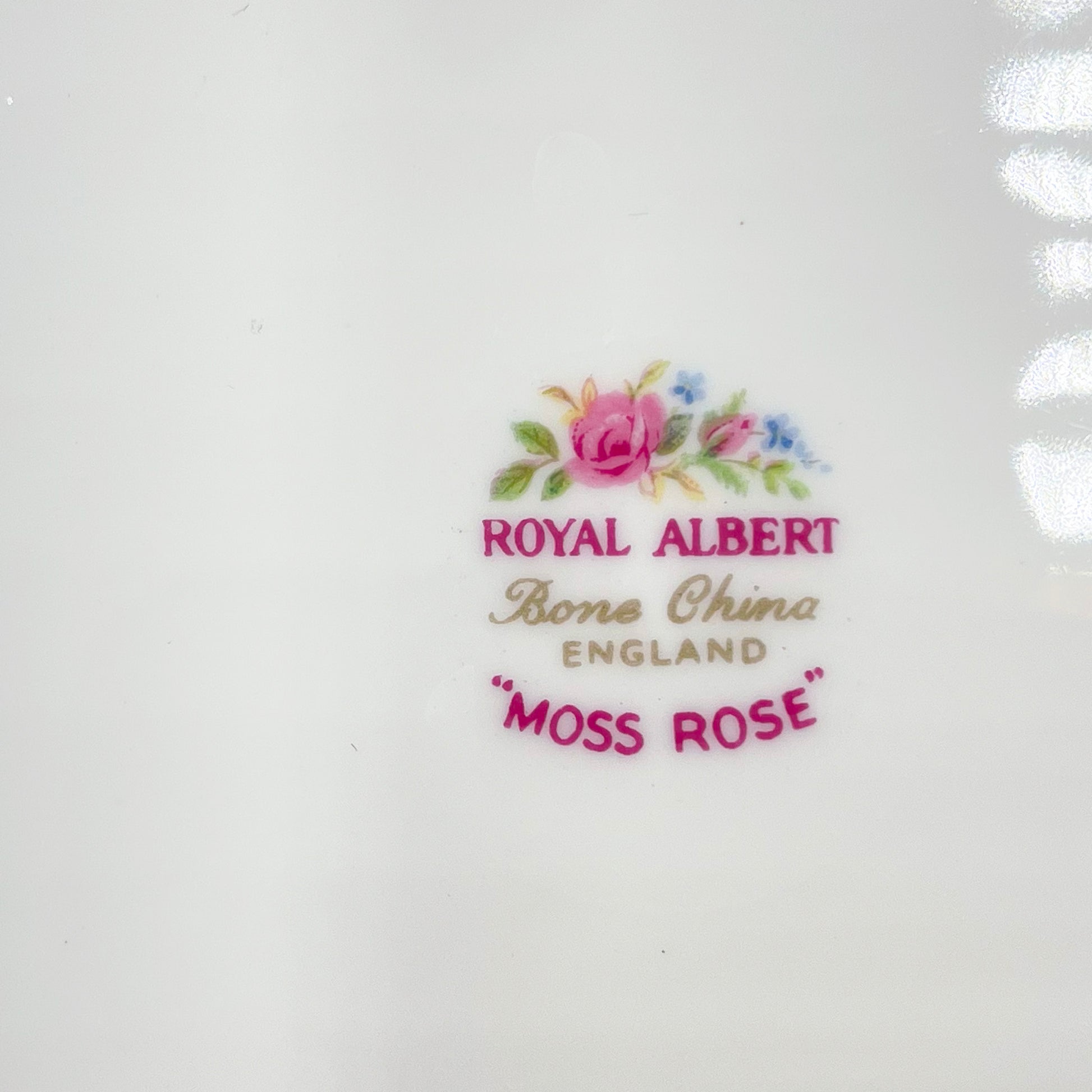 Royal Albert Vintage Moss Rose Tabbed Cake Plate