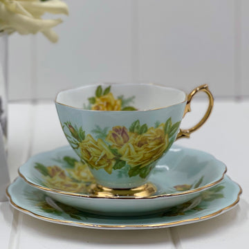 Royal Albert Tea Rose on Turquoise Colourway Trio