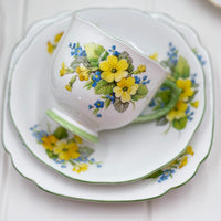 Roslyn China Vintage Green and Yellow Trio