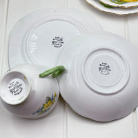 Roslyn China Vintage Green and Yellow Trio