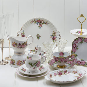 Royal Albert, Colclough, Coalport, Vera Wang Pink Crazy High Tea Set for Two.