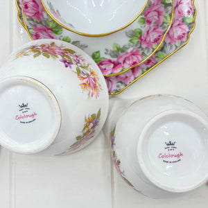 Royal Albert, Colclough, Coalport, Vera Wang Pink Crazy High Tea Set for Two.