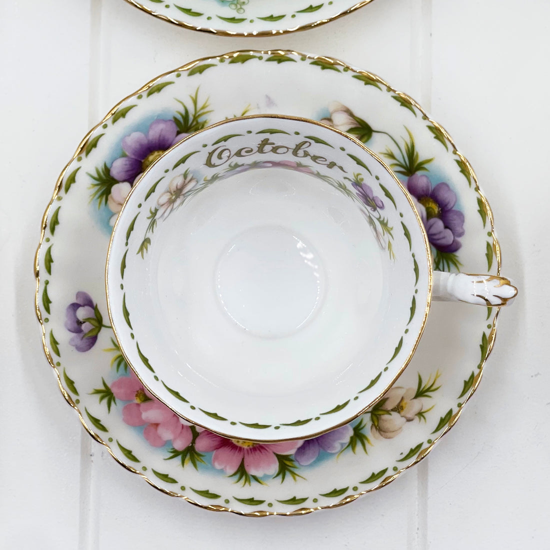 Royal Albert Vintage Flower of the Month October Cosmos Duo