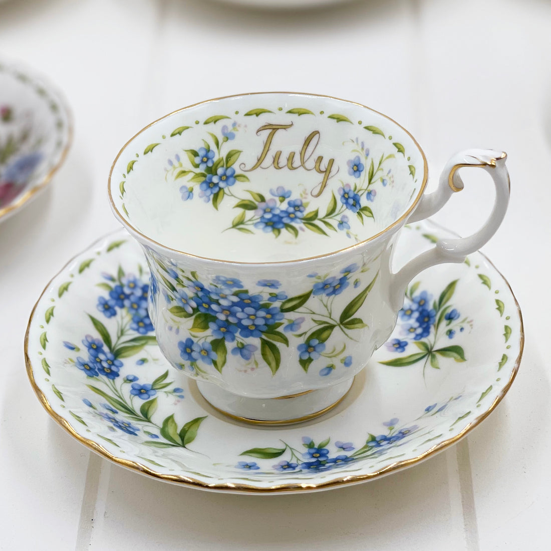 Royal Albert Vintage Flower of the Month July Forget-Me-Not Duo