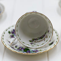 Royal Albert Vintage Flower of the Month February Violets Duo