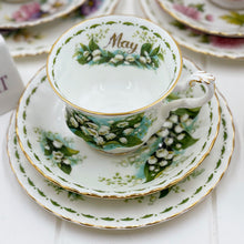 Load image into Gallery viewer, Royal Albert Vintage Flower of the Month May Lily of the Valley Trio
