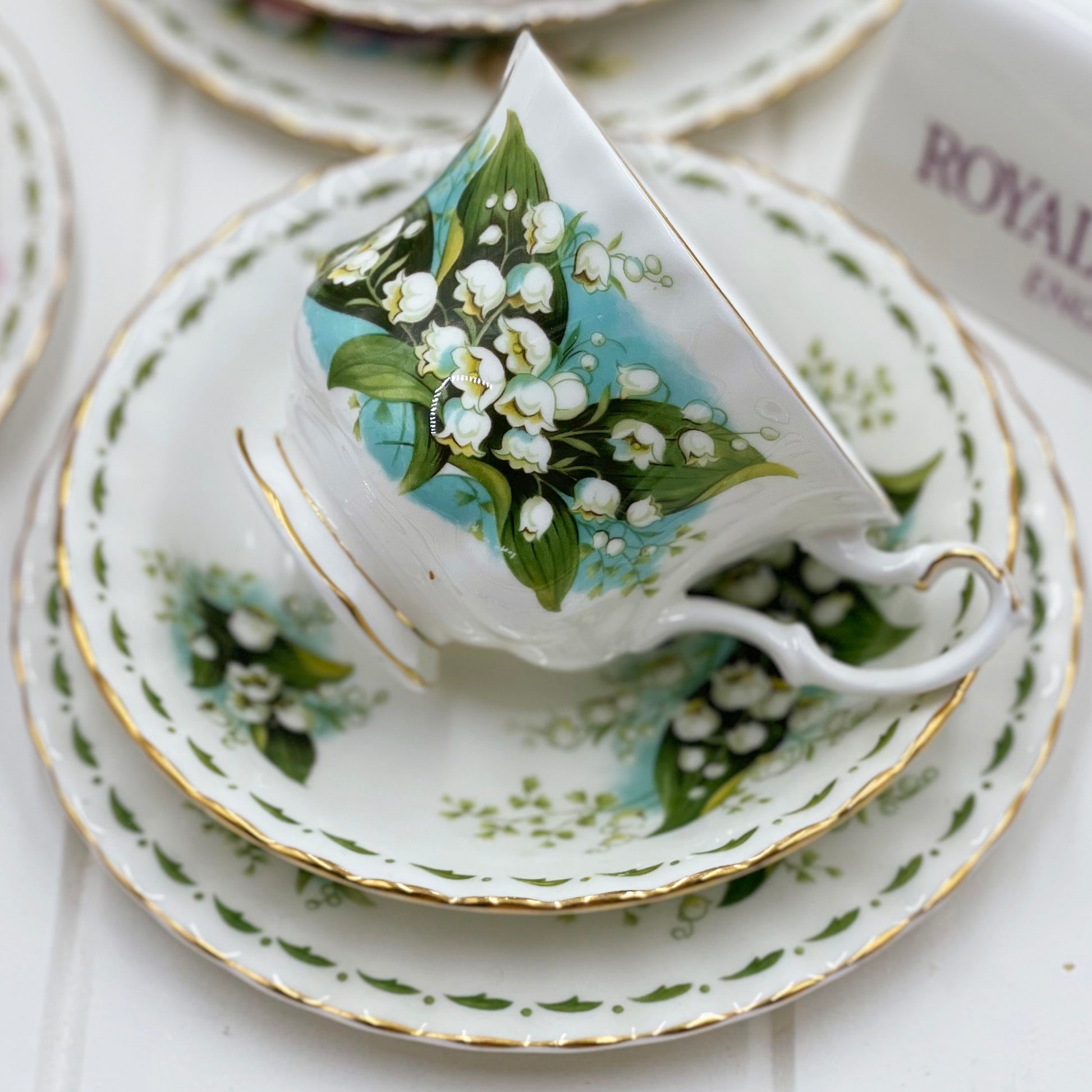 Royal Albert Vintage Flower of the Month May Lily of the Valley Trio