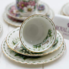 Load image into Gallery viewer, Royal Albert Vintage Flower of the Month May Lily of the Valley Trio
