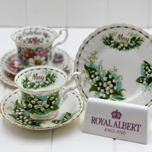 Load image into Gallery viewer, Royal Albert Vintage Flower of the Month May Lily of the Valley Trio
