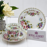 Royal Albert Vintage Flower of the Month October Cosmos Trio