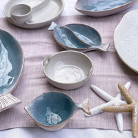 Coastal Blue Fish Platter - Handcrafted Stoneware - House Journey