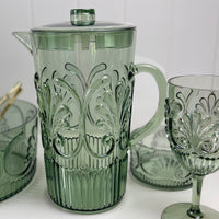 Acrylic Scollop Sage Green Pitcher