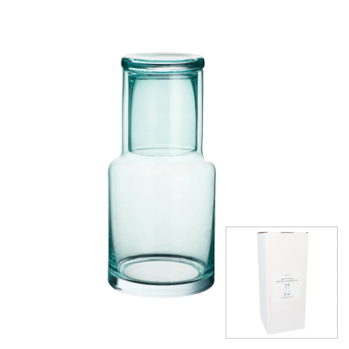 Britt Glass Water Carafe Tumbler in Aqua.