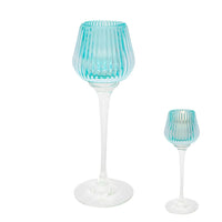 Amelia Glass Ribbed Votive Mint Large 22cm