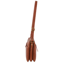 Load image into Gallery viewer, Pierre Cardin Leather Layered Style Crossbody Bag in Tan
