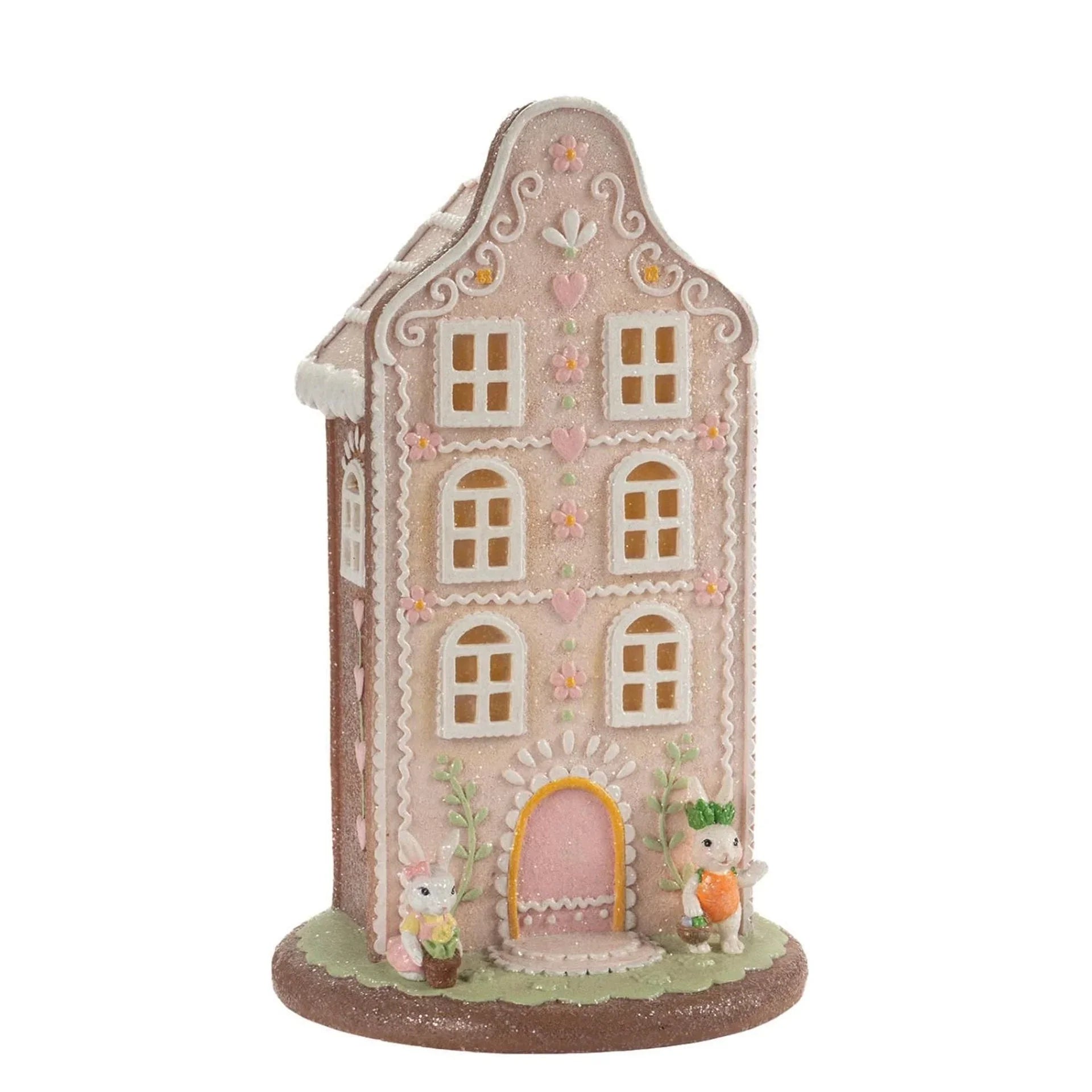 Pink LED Easter House - 33cm