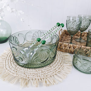 Acrylic Scollop Sage Green Snack Bowl