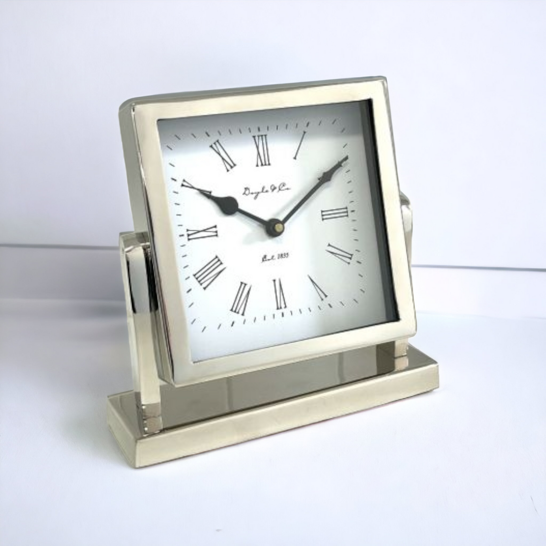 Swivel Elegance Nickel Clock