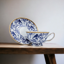 Load image into Gallery viewer, Blue Bird Cup &amp; Saucer Set
