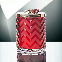 Load image into Gallery viewer, Cote Noire Red Herringbone Candle with Scarf
