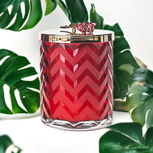 Load image into Gallery viewer, Cote Noire Red Herringbone Candle with Scarf
