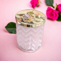 Cote Noire Pink Herringbone Candle with Scarf