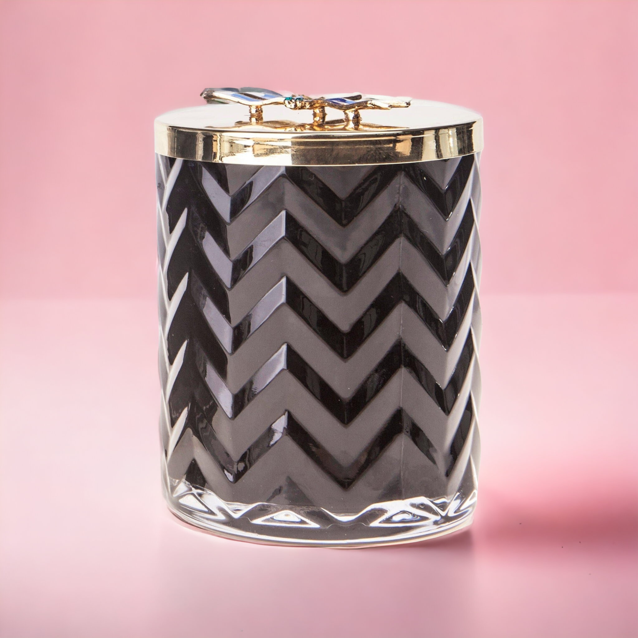 Cote Noire Herringbone Black Candle With Scarf - Queen of the Night