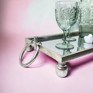 Silver Luster Iron Mirror Tray