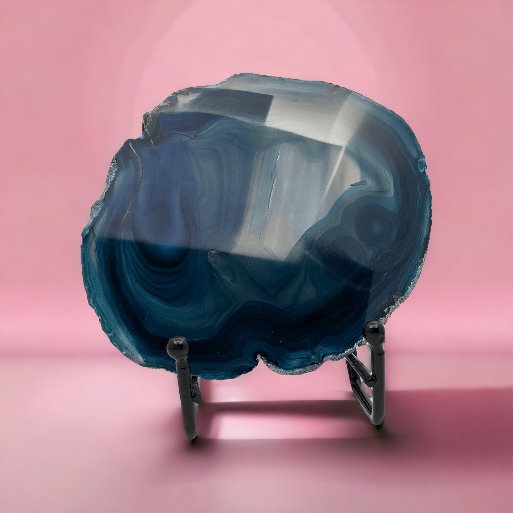 Blue Sliced Crystal Agate Lamp