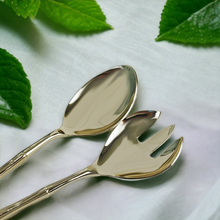 Load image into Gallery viewer, Golden Bamboo Salad Servers
