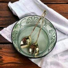 Load image into Gallery viewer, Golden Bamboo Salad Servers
