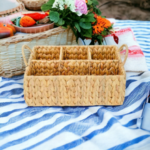 Load image into Gallery viewer, Water Hyacinth Picnic Caddy
