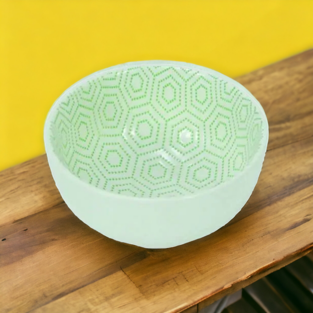 Ceramic Bowl (small) Hexagon Green