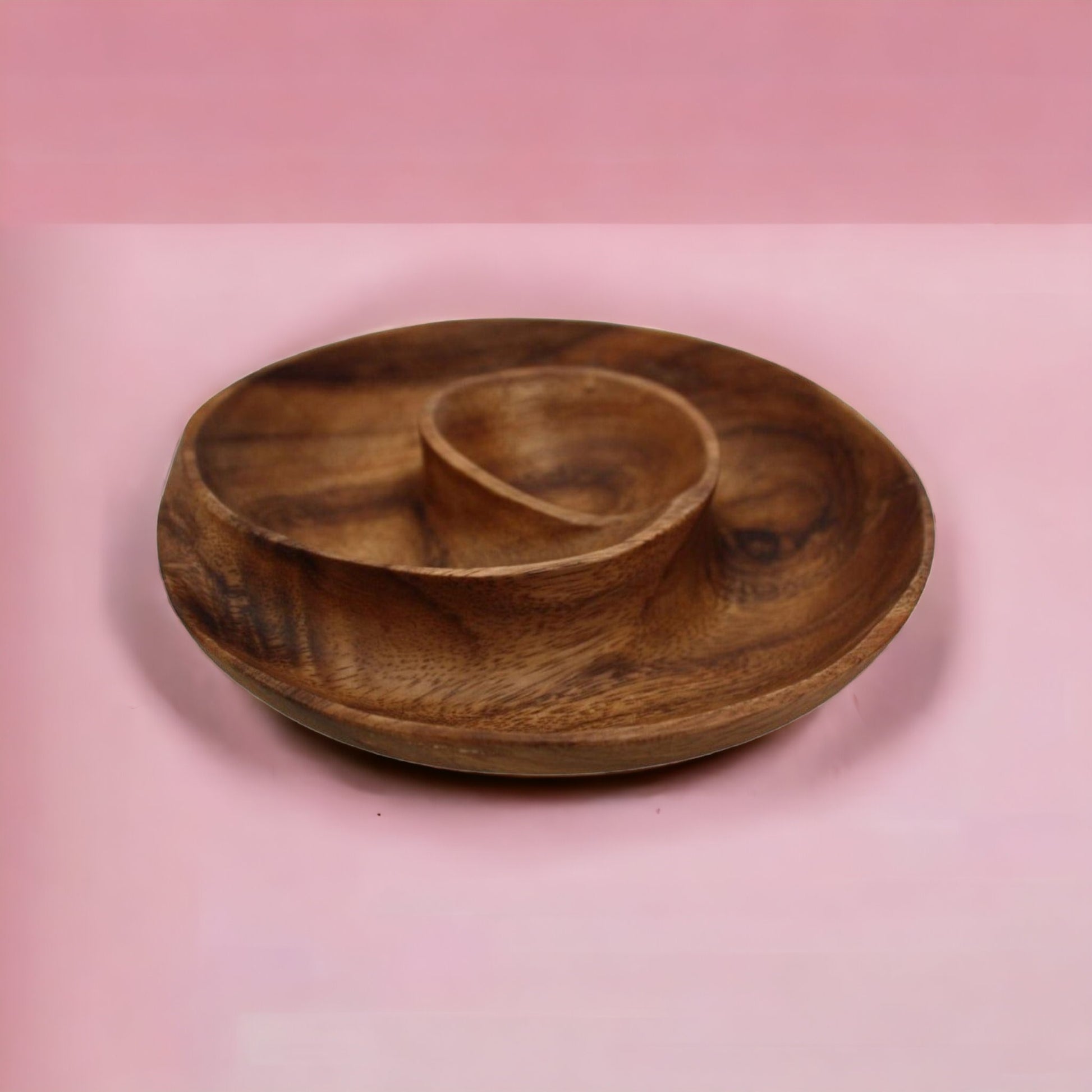 Acacia Swirl Dip Platter