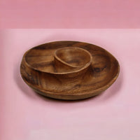 Acacia Swirl Dip Platter