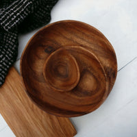 Acacia Swirl Dip Platter