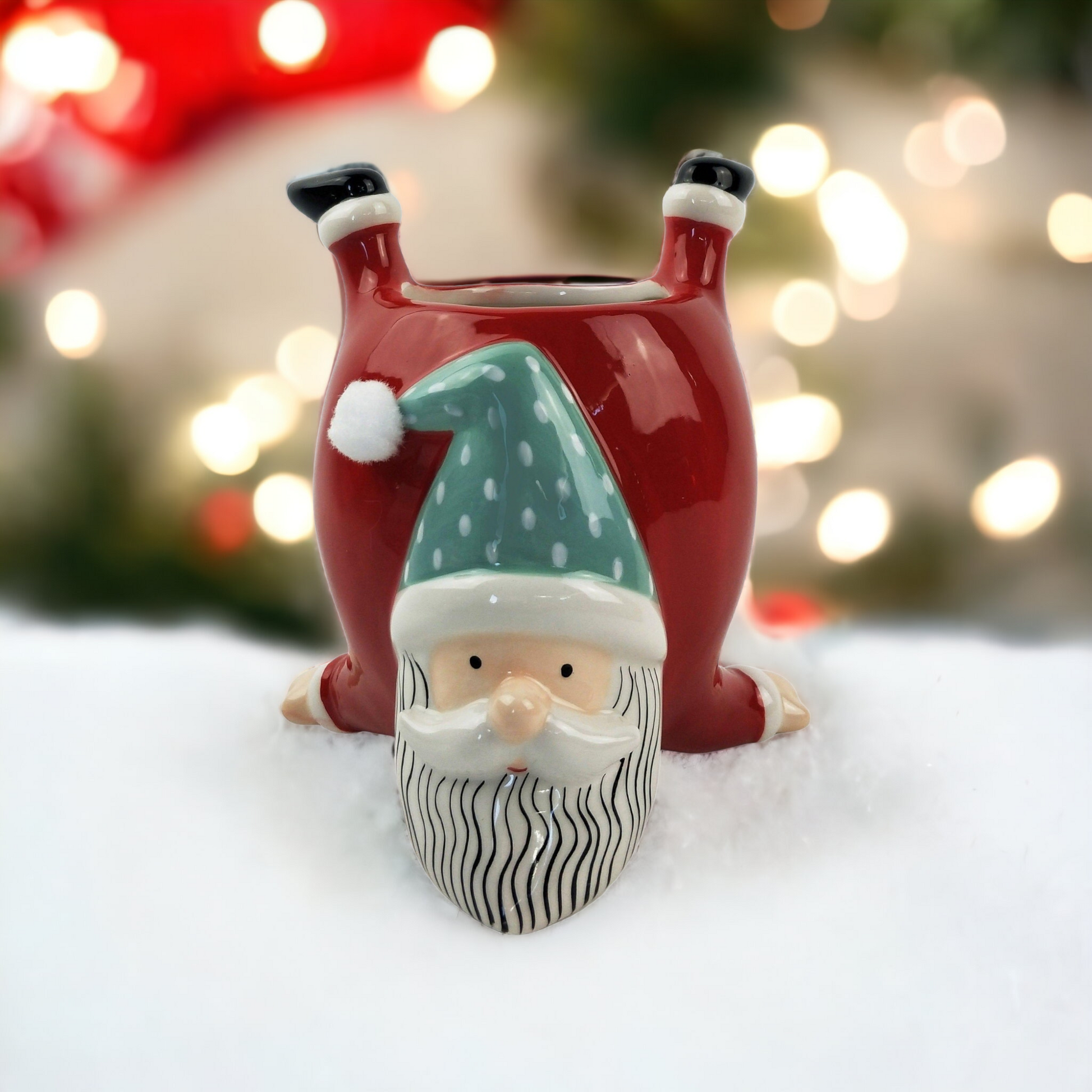 Santa Planter Red