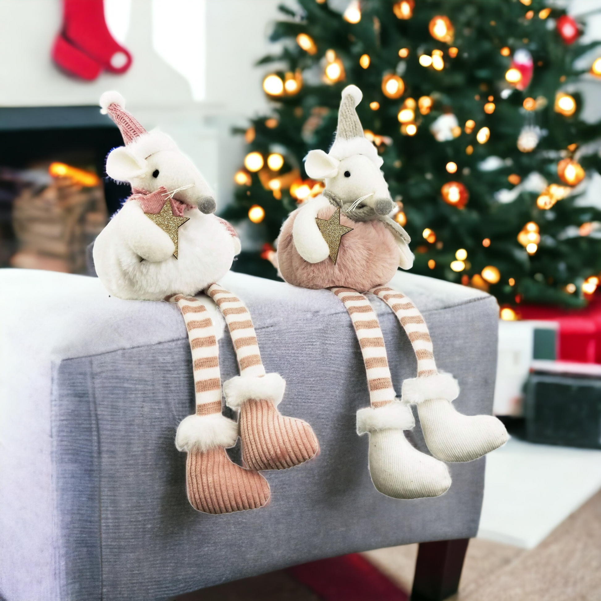 Plush Christmas Mice (Set of 2)