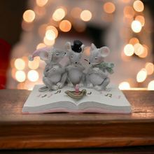 Load image into Gallery viewer, Caroling Mice on a Book
