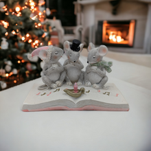 Load image into Gallery viewer, Caroling Mice on a Book
