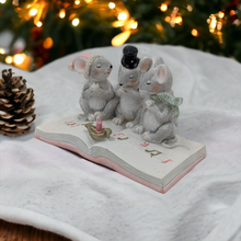 Load image into Gallery viewer, Caroling Mice on a Book
