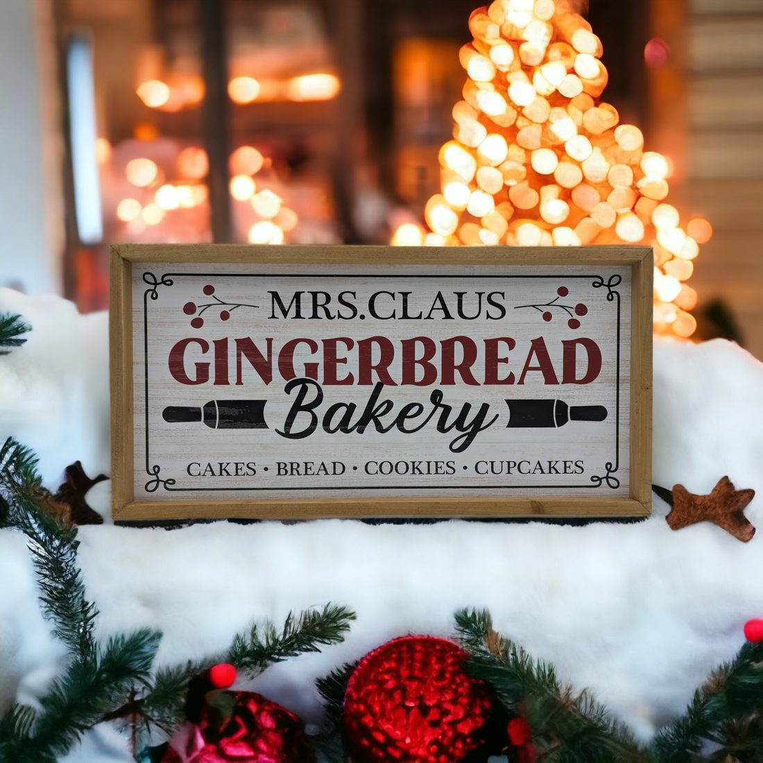 Wooden Gingerbread Bakery Sign