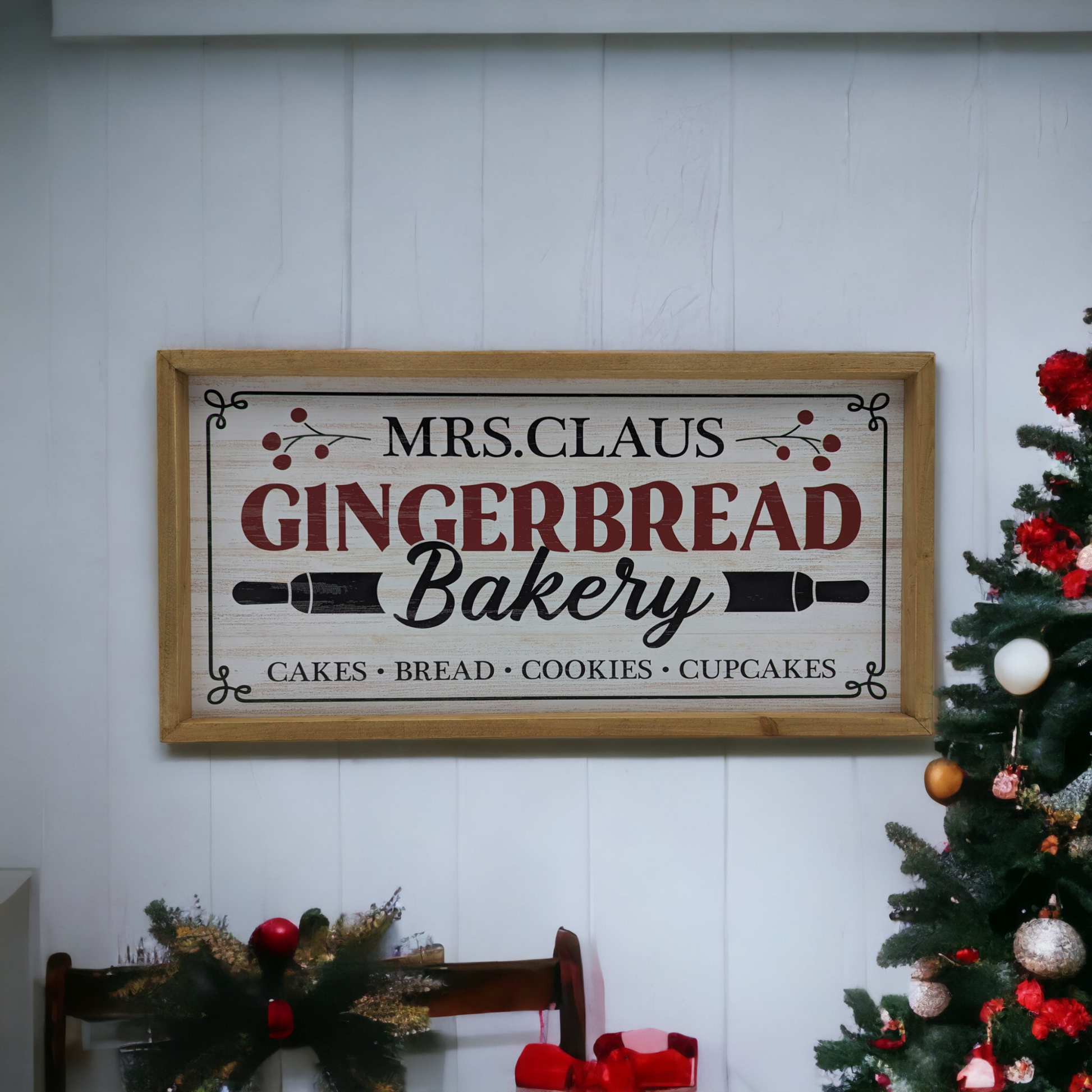 Wooden Gingerbread Bakery Sign